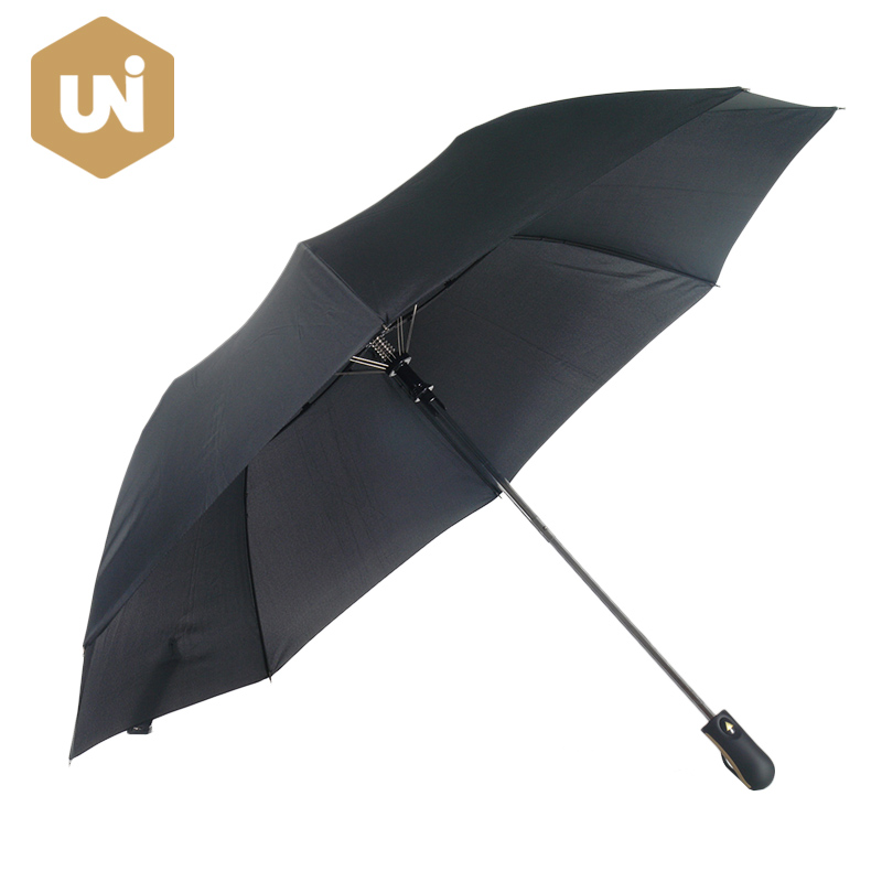 What materials are used to construct the frame and canopy of the Windproof Folding Umbrella?